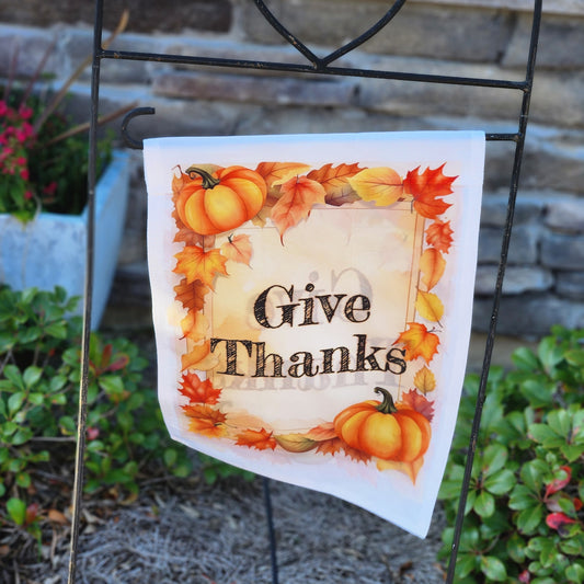 Give Thanks garden flag
