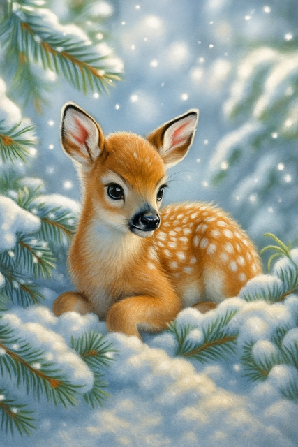 Baby Deer Decorative Throw Pillow