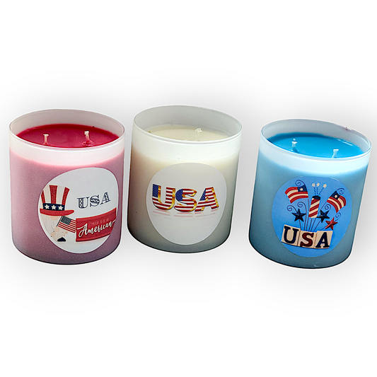 Custom patriotic Candles