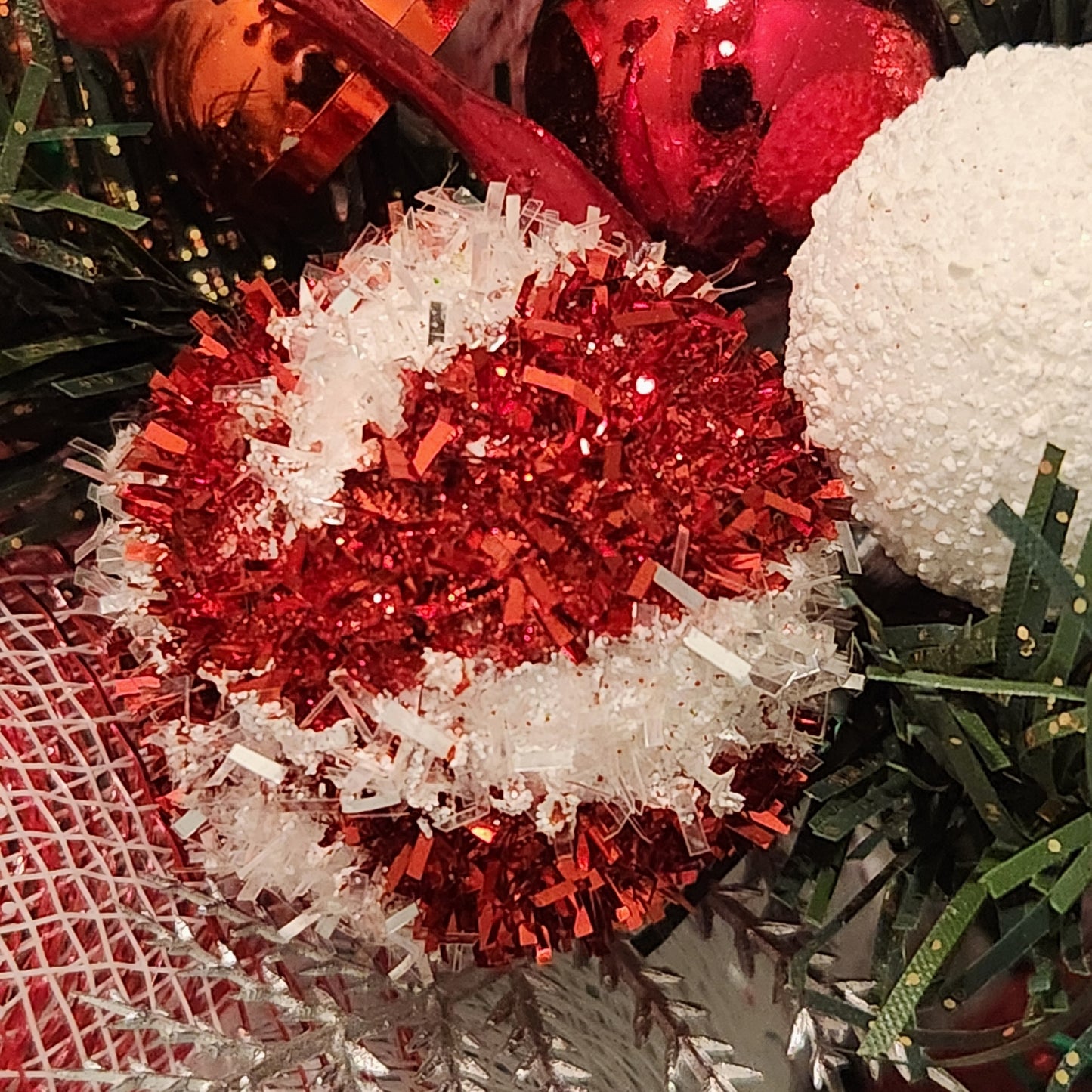 Bright Red White and Green Christmas Wreath