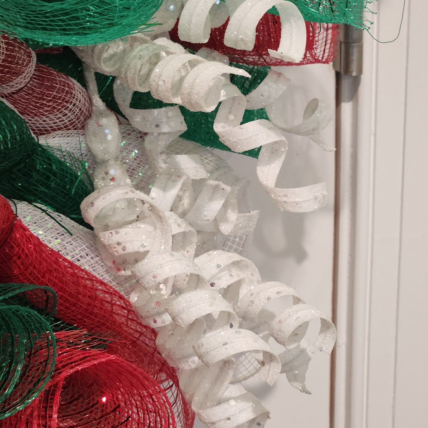 Bright Red White and Green Christmas Wreath