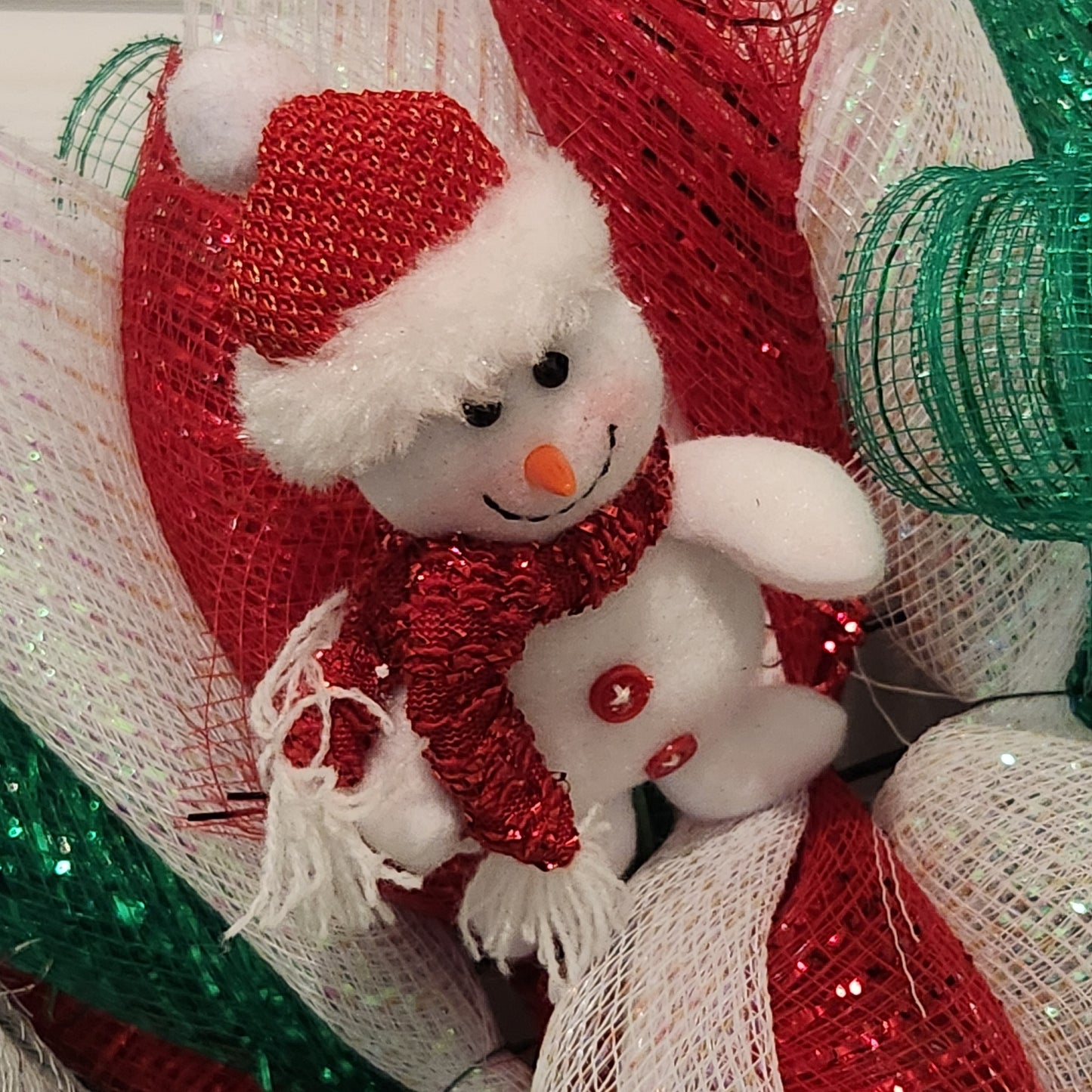 Bright Red White and Green Christmas Wreath