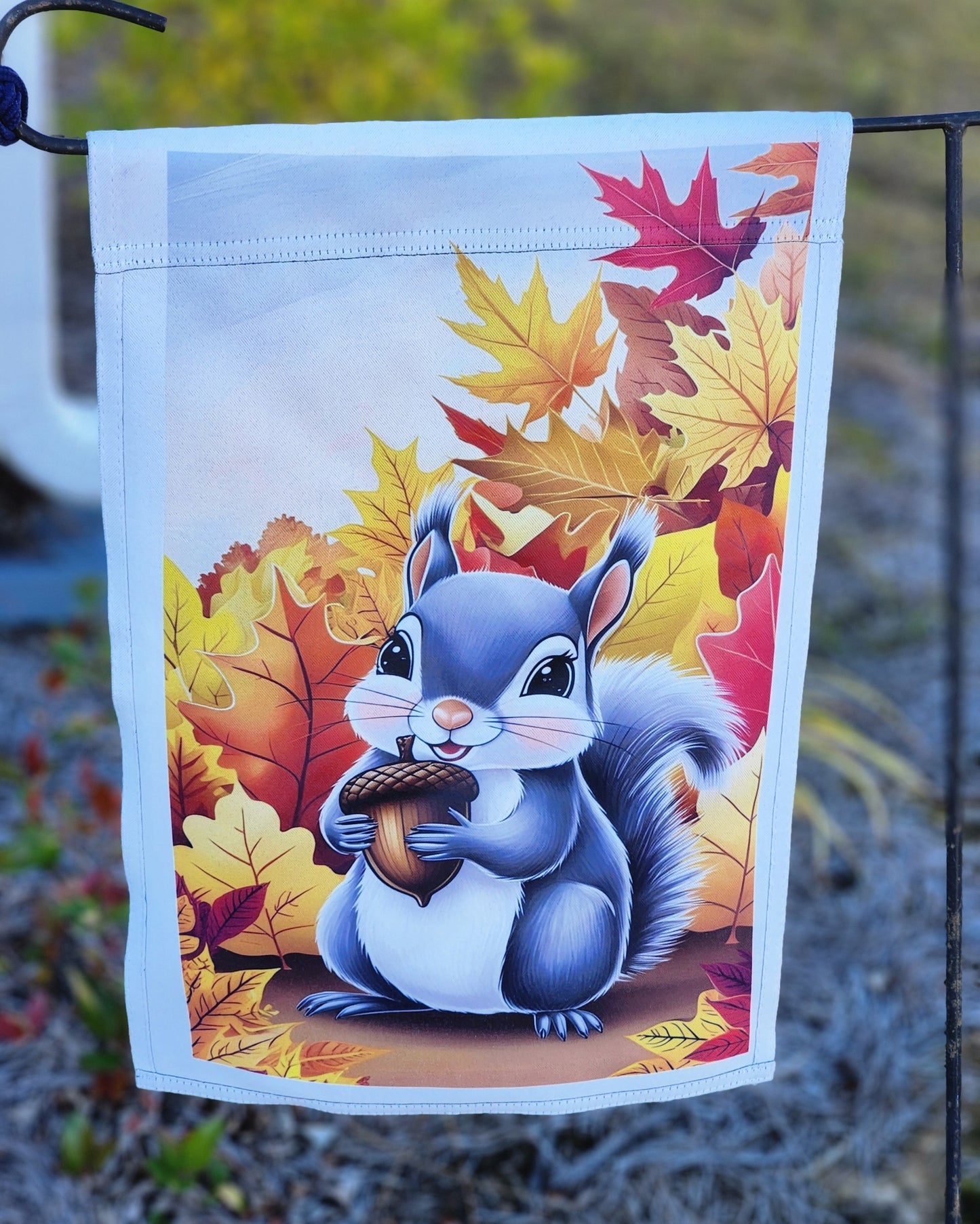 Fall Squirrel Garden Flag